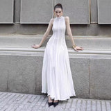 2025 Round-Necked Long-Sleeved Umbrella Dress Inside Lace Dress