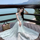 Style Skirt Sling With Long Skirt French Temperament Dress 2024 New Lazy Wind