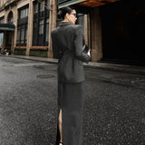 Sanguan Temperament Fashionable Gray Blazer Half-Dress Three-Piece Set 2024 New