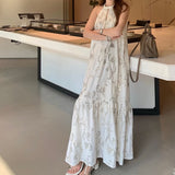 Summer New French Heavy-Brybeads Hooked Famous Hanging Neck Dress