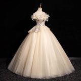 Temperament Champagne-Colored Shoulder-To-Night Dress Vocal Art Au Exams Canon Skirts Adult Dress Annual Conference Host