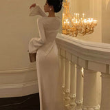 Women's Summer New Elegant Commute Pure Long Sleeve Fashion Dress DJPT