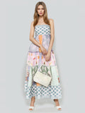 Spring Women's Dress 2025 New Retro Graffiti-Print Linen Sling Dress