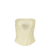 New Vest Sexy Hot Diamond Love Zipper Repair Waist Hot Boobs Woman DJPT