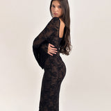 New Horn Sleeve Sexy Lace Bosom Dress Stylish Babes Show Backpacking Dress HZ0628