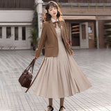 Design Haitang Whisper China Fenghan Element College Wind Coat Shirt Sling Skirt Set 6705