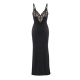 Sling Lace Dress Black Dress With Built-In Body Shaping HZ0628