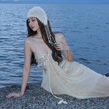 Summer Vacation Beachside Hanging Neck Beach Dress To Collect Sling Fishtail Dress Female Dress