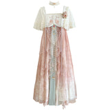 Mountain And River Into The Dream Of Hanfu Women's Chinese Style To Improve The Daily Han Element Jacket Sling Skirt Set Spring And Summer 6793