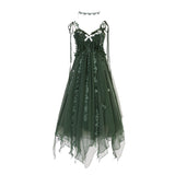 Design Moss Chinese Wind Improvement Han Elements Ancient Style Fairy Sling Skirt 7118