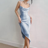 Summer 2025 New Dress Irregular Casual Suspension Ding Dress Woman DJPT