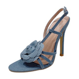 Flower High Heels 2025 New Fashion Thin-Heeled Sandals Ultra-High Heel Temperament Hollow Large Size High Quality Shoes