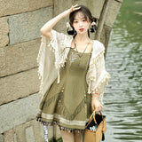 Design Cicdas Chinese Style Improvement Han Element Women's Shawl Sling Skirt Set 9132