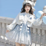 Snowy Dragon Language Chinese Style Improve The Chinese Element Of Women's Coat Dress Set 8858