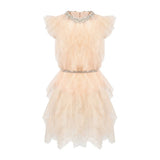 Fashion Temperament Sleeveless Dress 2024 New Famous Light Luxury Mesh Diamond Collar Skirt