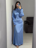 Autumn New Folding Belt Design Court Style Dress