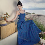 Sling Skirt Girl Shredded Shoulder Dress Sanya Seaside Beach Dress