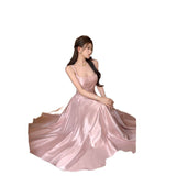 French Pink Fading Dress With Sling Dress Birthday Dress Big Swing Pony Dress Woman