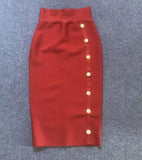 And Winter New Waist Slim Half Skirt Fashion Slit Buckle Long Skirt Slim Bandage Nepotism