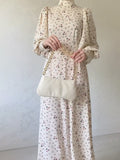 Spring Gentle Wind Loose With Broken Flower Dress Monsoon Long Sleeve Long Dress