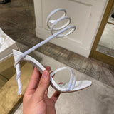 Drill Snake-Shaped Winding Belt Hollow Thin Heel Sandals Women Feel Toe Ring Feet High Heels High Quality Shoes