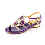 Drill Sandals Women 2025 New Summer High Heels In Leather Diamond High Heels Coarse Women's Sandals High Quality Shoes