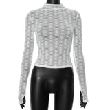 Women's Solid Color Round Lace Splicing Perspective Repair Body DJPT