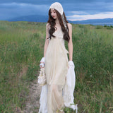 Summer Vacation Beachside Hanging Neck Beach Dress To Collect Sling Fishtail Dress Female Dress
