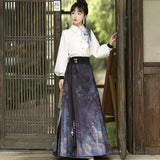 Design And Painting Chinese Style Improvement Han Elements Female Shirt Horse Face Dress Set 6935