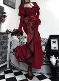 Mermaid Sweetheart Lolita Dress Christmas Dress Burgundy Birthday Dresses SD1131