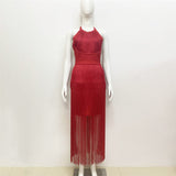 Women's Summer New Hanging Neck Banded Skirt Sexy Tidew Sleeveless Back Temperament Dress