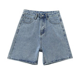 Five-Legged Trousers Wide-Legged Denim Shorts Women's Summer In Thin High-Waisted Loose 5 Percent Straight Trousers DJPT
