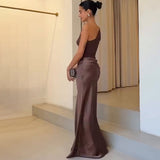 2025 New Solid-Colored Sleeveless Backpack Hip Casual Dress