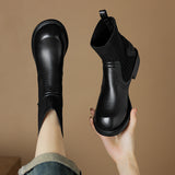 Large-Size Boots Knitted Skinny Short Boots Women's 2024 New Heel Socks Boots High Quality Shoes