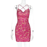 Women's Summer New Sexy Lace Hollow Knitted Sling Bag With Hip Skirt DJPT