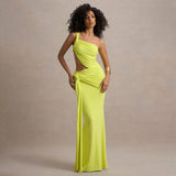 Women's Solid Color Irregular Side Ribbon Wears A Long Skirt DJPT