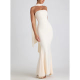 Women's New Body-Body-Bendered Ass Fishtail Dress Solid Dress Skirt Shawl HZ0628