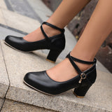 Shoes Spring And Autumn New Single Shoes Thick Heel High Heel Shoes Mary Jane Shoes Work Shoes Large Women's Shoes High Quality Shoes