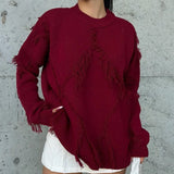 Women's Autumn And Winter New Tuk-Song Hollow Design Loose Sweater DJPT