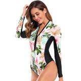 Swimsuit Women's Sensing Sports Long Sleeve Print Surf Swimsuit DJPT