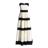 Temperament Elegant Goddess Style Dress Dress 2025 Spring New Braming Striped Bow Dress Woman