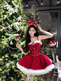 Gown Spaghetti Straps Red Christmas Dress Birthday Dresses Birthday Outfits SD1125