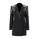 Temperament Commuting Style Jacket 2025 New Heavy Industry Nails And Diamonds Fashion High-End Feel Suit Top