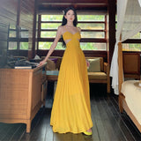 Dress Design Slenyi Empty Lumened Dress Women Summer Seaside Vacation Sling Dress