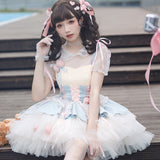 Rose Peach Wine Lolita Women Sling Dress Everyday Cute Lolita Sweet Dress 6865