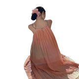 Folded Neck Dress Women's New Summer Loose Sleeveless Large Dress Super Fairy Irregular Dress