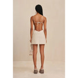 Women's New White Three-Dimensional Flower Design Sling Joint Skirt HZ0628