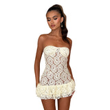 New Women's Solid-Colored Thigh-Waisted Dress DJPT