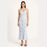 Women's New Sleeveless Dress Three-Dimensional Heavy Industry Knitted Back Strap HZ0628