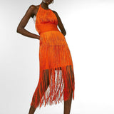 Women's Summer New Hanging Neck Banded Skirt Sexy Tidew Sleeveless Back Temperament Dress